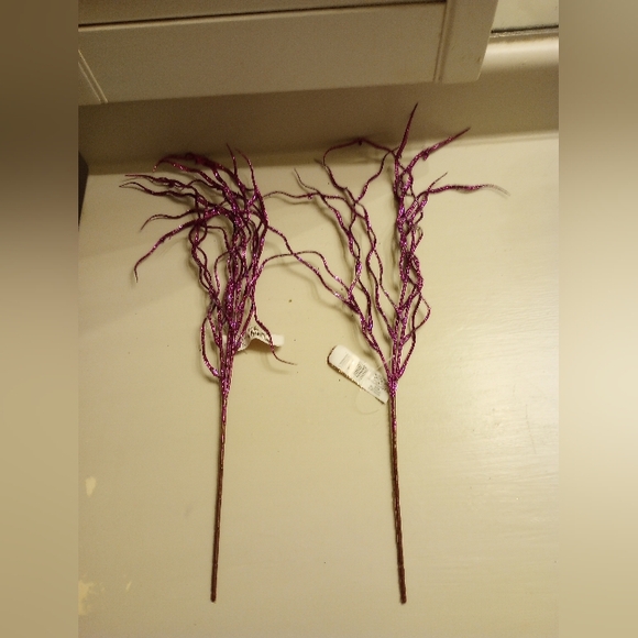 Halloween Art bundle of two glitter branch decorations NWT - Picture 1 of 4
